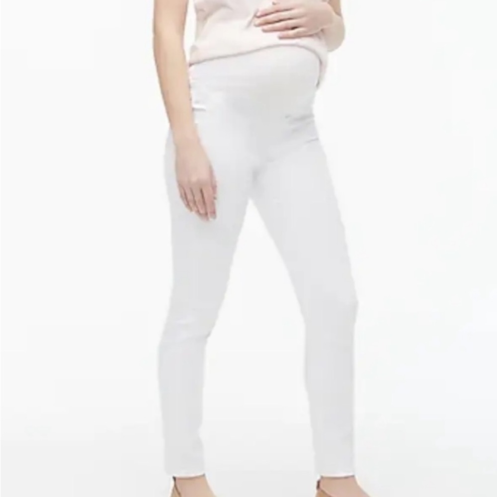 NWT J. Crew Womens Maternity Sz 28 White Signature Stretch Skinny Jeans Pants